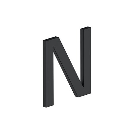 Deltana 4 LETTER N, E SERIES W/ RISERS, STAINLESS STEEL in Paint Black RNE-NU19